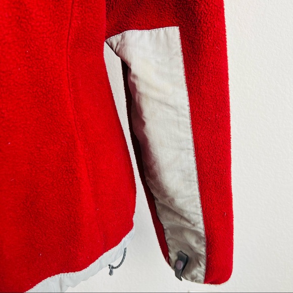 Rare North Face Red & Grey Fleece Zip Jacket Coat - Picture 5 of 12